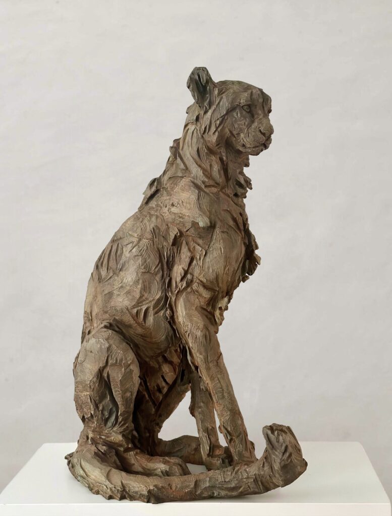 Jürgen Lingl Cheetah bronze sculpture