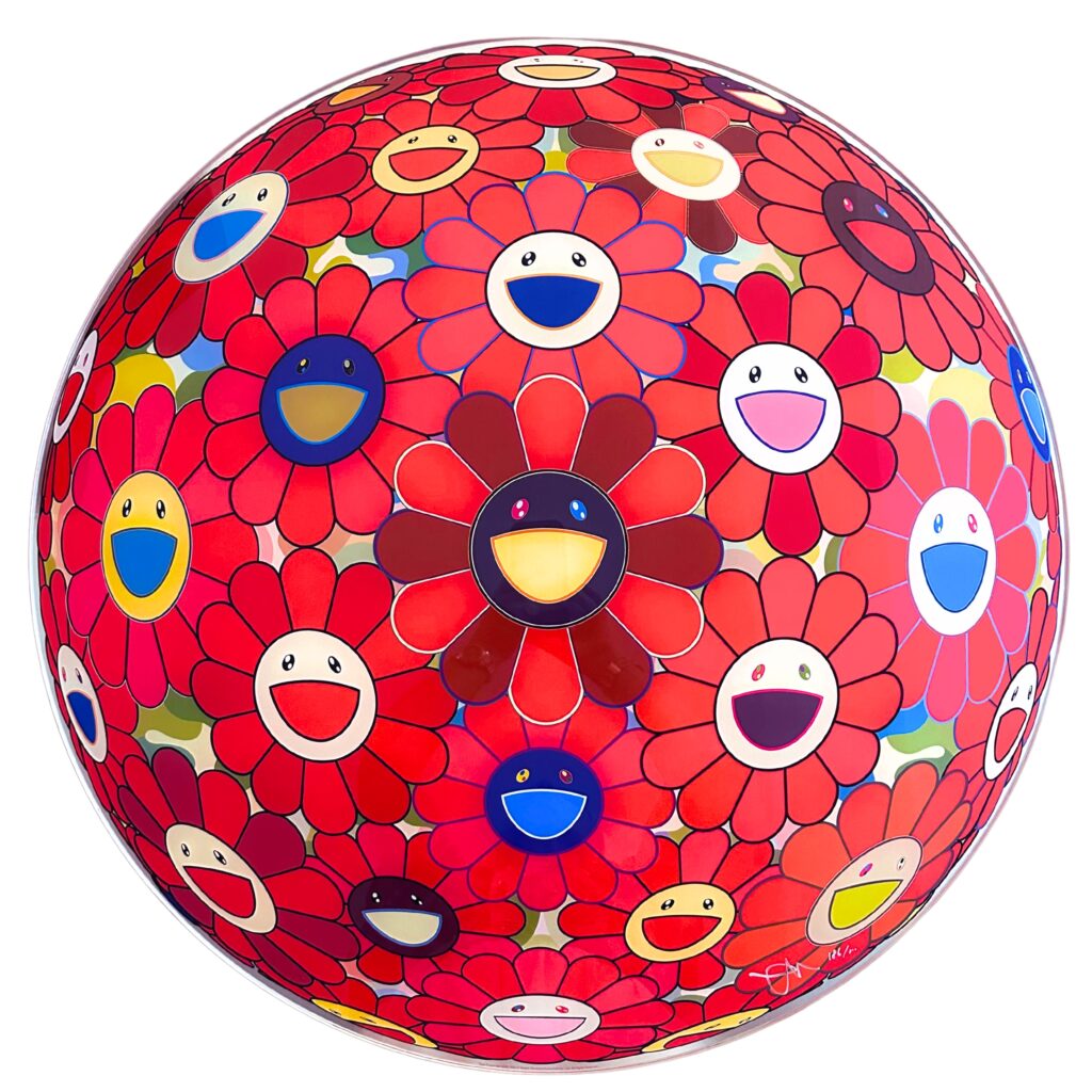 takashi murakami flower ball red galerie paul janssen