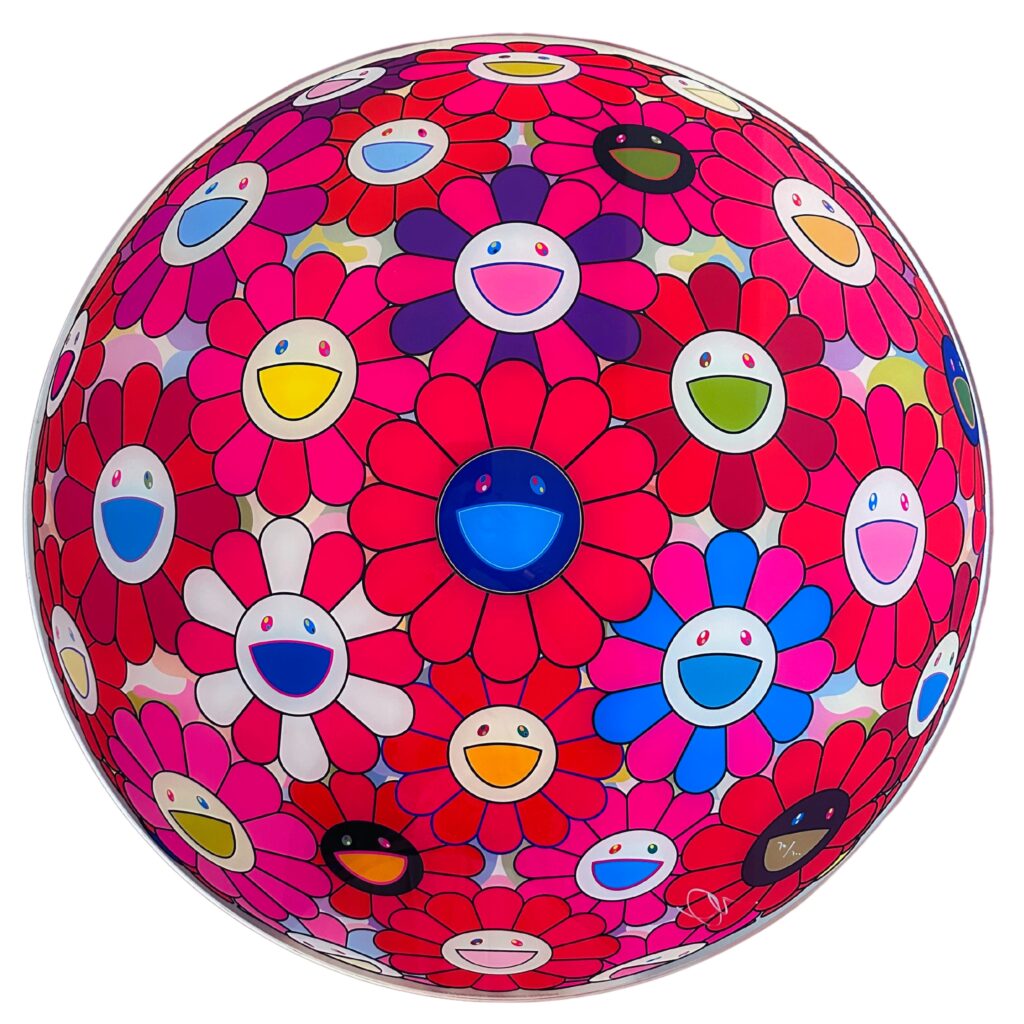 takashi murakami flower ball turn red galerie paul janssen